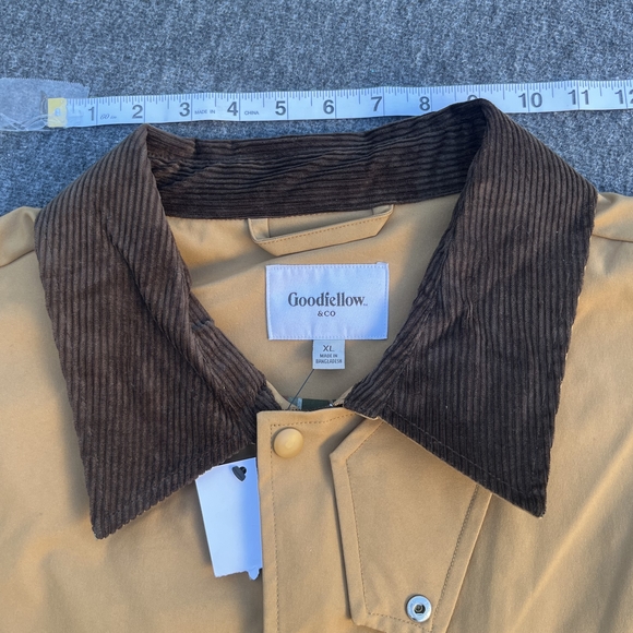 Goodfellow & Co Men's Tan Workwear Jacket with Contrast Corduroy Collar - Picture 4 of 6